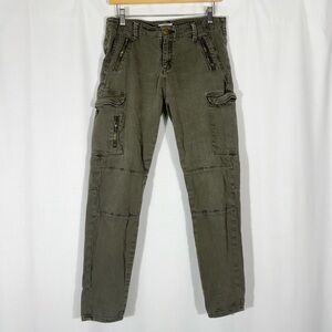 Line Denim Olive Green Slim Fit Cargo Pants